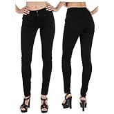 wax jean Collection Women's Stretchy Denim Lifted High Waist Push-Up Jeans (7, Black)