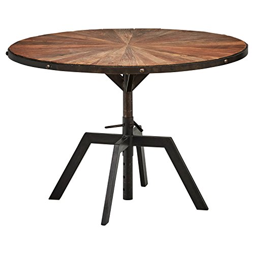 Rivet Rustic Industrial Dining Table, 35.4"W, Black Tables