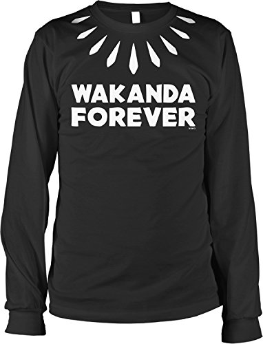NOFO Clothing Co Wakanda Forever Men's Long Sleeve Shirt, XXL Black