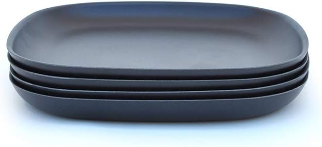 Gusto 11" Dinner Plate Set (Set of 4) Color: Black