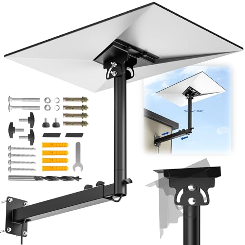 Tckasdj Starlink Gen 3 Mount, 360°Adjustable Starlink Wall Mount Telescoping Support Arm with Pipe Adapter for Concrete Walls/Wood Walls, Easy Installation for Starlink Standard 4/4X/V3