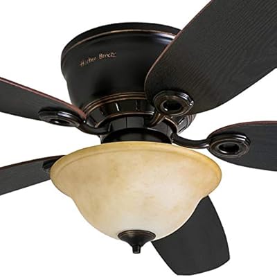Harbor Breeze 40305 Pawtucket 52 In Oil Rubbed Bronze Indoor Flush Mount Ceiling Fan With Light Kit And Remote Ceiling Fans Saidli Lighting Ceiling Fans