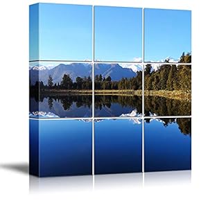 Canvas Wall Art Calm Lake Canvas Prints Home Artwork Decoration for Living Room,Bedroom - 12x12 inches