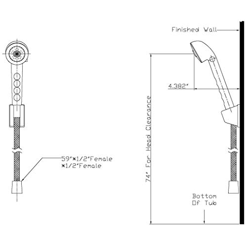 Wholesale Plumbing Supply RV Mobile Home Shower Valve with Hand-Held Shower Set, Chrome