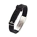 Blood Thinner Medical Alert ID Bracelet Silicone Wristband Black Adjustable Size for Men Women