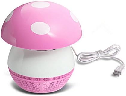 Eco-friendly Effective USB Plug Electronic Photocatalyst Mosquito Insect Repeller Killer Killing LED Lamp Mosquito Trap Lamp for Baby Pregnant Bedroom (Pink Mushroom)