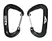 K2 Camp Gear Wiregate Carabiner Set (2 Pack) Aluminum. Holds 2400lbs Each - Camping Hammock Upgrade (Black)