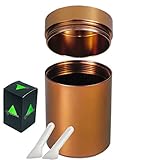 Metal Smell-Proof Stash Container for Weed, Herbs, Spices, and Tobacco, Airtight and Discreet Storage Jar with 2 Pollen Scraper Tools, Bronze Brown.