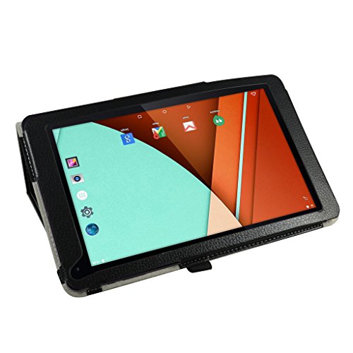 Fusion5 104A GPS Case,Mama Mouth PU Leather Folio Stand Cover for 10.1" Fusion5 104A GPS Android 5.1 Tablet PC,Black