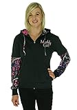 Moon Shine Attitude Attire Muddy Girl Zipper Front Camo Sleeves Black