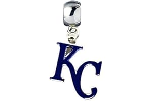 Heavens Jewelry CHARM KC KANSAS CITY ROYALS BASEBALL 3/4" ACROSS X 3/4" IN LENGTH Slider Pendant for Your Necklace European Charm Bracelet (Fits Most Name Brands) DIY Projects ETC