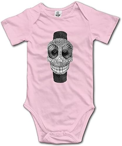 Sugar Skull In Watch Graphic Newborn Baby Short Sleeve Romper Infant Summer Clothing