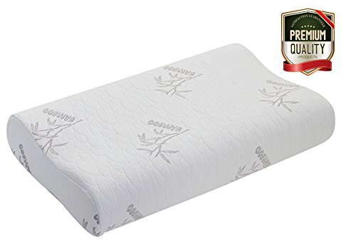 Ultra Premium Contour Memory Foam Pillow with Therapeutic Support - Air Cell Technology Increases Airflow - Machine Washable Hypoallergenic Bamboo Cover - [LIFETIME Warranty] by Duck & Goose Co