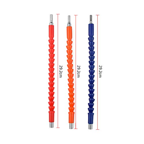 Shan-S 3 Pack Screwdriver Electric Flexible Shaft,Flexible Screwdriver Electric Flexible Shaft Kit with Screwdriver Head Holder,11.8 Inch Magnetic Quick Connect Drive Shaft Tip for Electric Drill