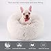 TINTON LIFE Luxury Faux Fur Pet Bed for Cats Small Dogs Round Donut Cuddler Oval Plush Cozy Self-Warming Cat Bed for Improved Sleep, White Mthumb 2