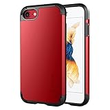 iPhone 7 Case, LUVVITT [Ultra Armor] Shock Absorbing Case Best Heavy Duty Dual Layer Tough Cover for Apple iPhone 7 - Red