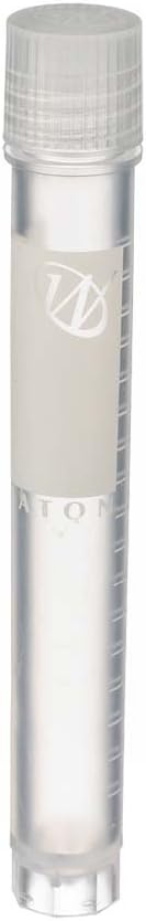 Wheaton W985871 Polypropylene Conical 5mL CryoElite Cryogenic Freestanding Vial, with Writing Patch and External Threaded Natural Cap (Case of 500)