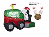 hyelloss 9.5 Ft Christmas Snoopy On Zamboni Macine with Woodstock Indoor/Outdoor Decoration