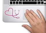 Stethoscope Heart RN Nurse Symbol Decal Funny Laptop Skin Macbook Trackpad Keypad Sticker Window