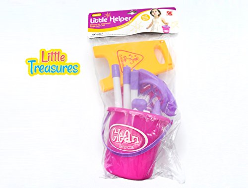 Little Helper - Complete Cleaning kit Pretend Toy Set for Kids 3+ Contains a Full Range of Cleaning Supplies Including a Fully Functional Water Bucket, a Duster and Brush and a 'Wet Floor' Sign