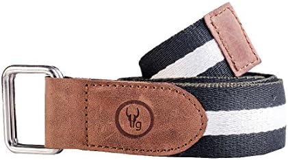 Hidegear Canvas-leather Belt for Men (Dark Green/White)
