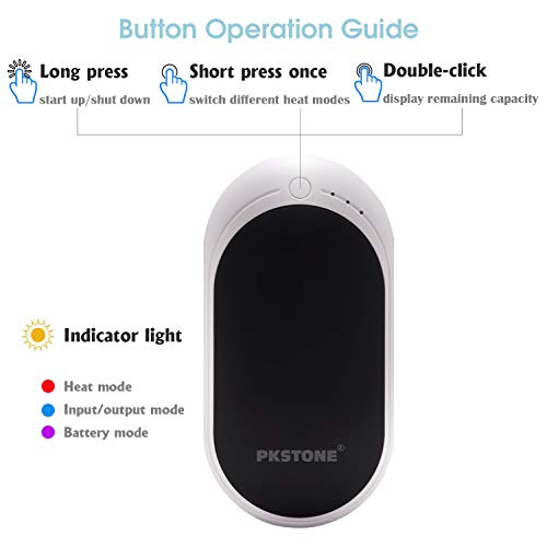 PKSTONE Hand Warmer Rechargeable, 5200mAh Electric Portable Hand Warmer