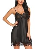 Avidlove Womens Nightgown Sexy Lingerie Sleepwear Satin Lace Full Slip