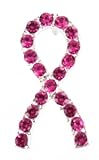 Breast Cancer Awareness Pink Crystal Ribbon Tac Pin