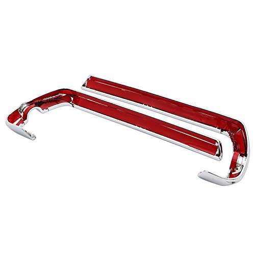 Senkauto Chrome Saddlebag Red LED Side Marker Light Cover for Harley Touring Road Electra Street Glide 2014-2018