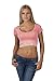 Hollywood Star Fashion Women's Short-Sleeve Scoop Neck Lace Hem Crop Top