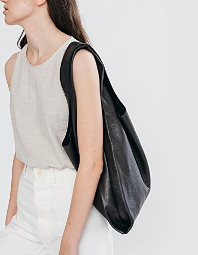 限定価格セール バグゥ Baggu 本革エコバッグ Leather Baggu 並行輸入品 B079mgnhmy ブラック ブラック Hermescolleges Ca