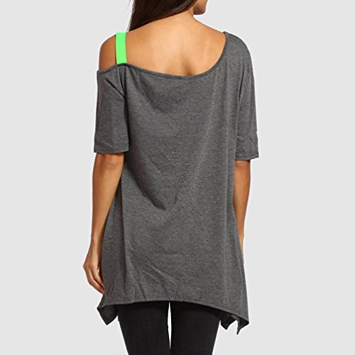 Nadition Plus Size Women t-Shirt Short Sleeve, Heart Printed Casual Shirt Tops Blouse (L, Gray) - Thumbnail 3