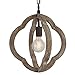 Vintage Orb Chandeliers Wood Indoor Chandeliers Wooden Pendant Light Fixtures 1XE26 Lamp Holder Dia. 13.8 Inch