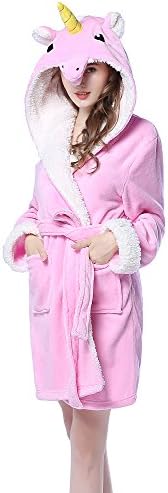 SWEETXIN Adult Cute Unicorn Bathrobes Dress (S/M, Pink Unicorn)