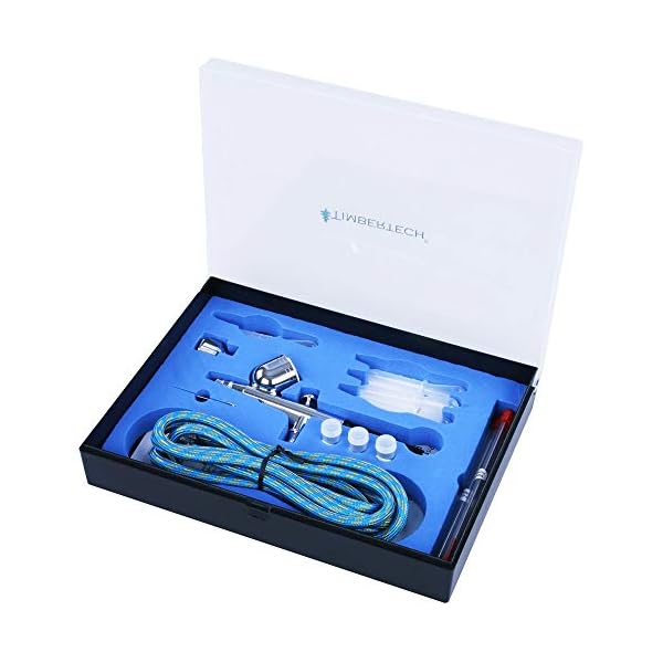 TIMBERTECH ABPST01 Airbrush-Set mit Adapter, Schlauch, DÃ¼sen und Nadeln, Pistole