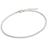 SHASHI Women's Micro Teeny Tiny Tennis Bracelet, Silver, One Size