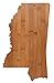 Totally Bamboo Mississippi State Shaped Bamboo Serving and Cutting Board