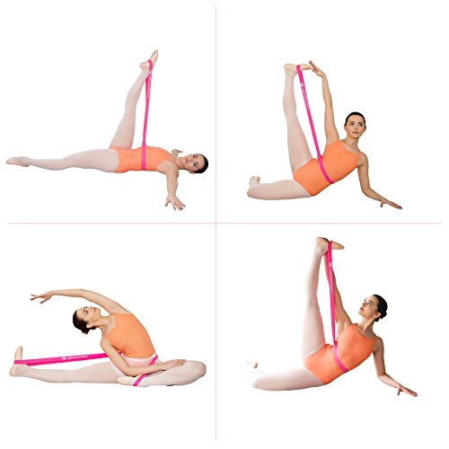 Stretch Bands for Dancers and Gymnasts - Exercise Bands for Dance, Ballet, Gymnastics, Cheerleading, Pilates Training Stretching Band Dance Stretch Bands for Flexibility Ballet Barre E-Book (Pink) - Thumbnail 4