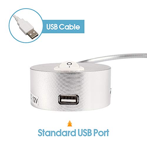 DC 12V Reading Light with USB Port, RV Interior Lights, Gooseneck LED