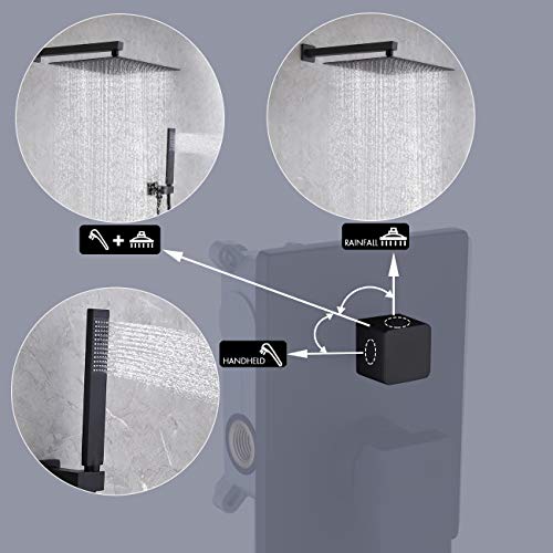 KES Shower System 12 Inch Rain Shower Head with Handheld Spray Shower