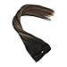 Sunny Hair Balayage Clip in Extensions Natural Black Mixed Medium Brown Highlights Clip in Human Hair Extensions Highlighted Clip on Extensions Real Hair 14inch 100g 7pcs