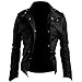 Autumn Mens Korean Style Slim Casual Plus Size Coat, Medium, Black