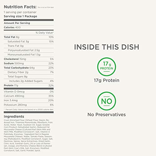 Lean Cuisine Comfort Traditional Four Cheese Pizza - Frozen Meal with 17g of Protein and No Preservatives, Delicious Frozen Pizza, Ready in Minutes (6 oz.) - Thumbnail 6