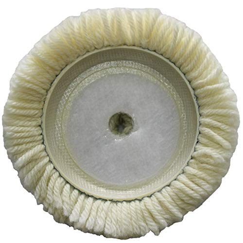 Polishing Pad Buffing Pads Kit 4PCS 4inch 100% Natural Wool Hook & Loop Grip Buffing Pad for Compound Cutting & Polishing for Car Polishing Motorcycle Machine Refrigerator Furniture Cabinets etc
