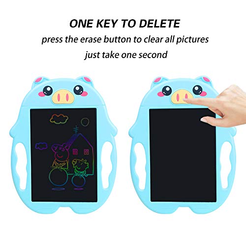 HAHAone LCD Writing Tablet for KidsÂ Magnetic Drawing Board Colorful Screen,LCD Doodle Board for Boys and Girls Toys Age 3 4 5 6 7 8 . Handwriting Pad 8.5" for Toddlers and Kids (Blue Piggy)
