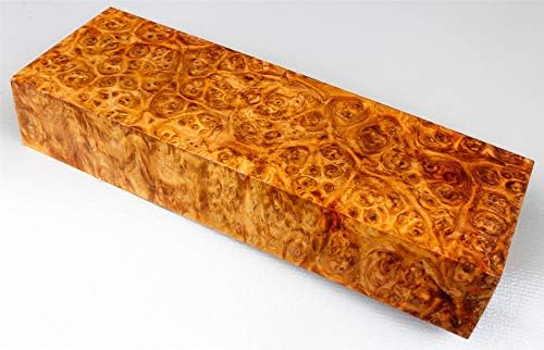 Top Shelf Amboyna Burl, Stabilized Knife Block, Crafting Wood Material AB5176