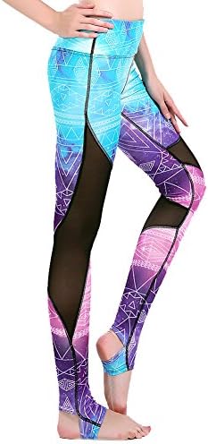 Stirrup Yoga Pants Graphic Print Active Comfy Gym Workout Tights Leggings, Galaxy, XX-Large