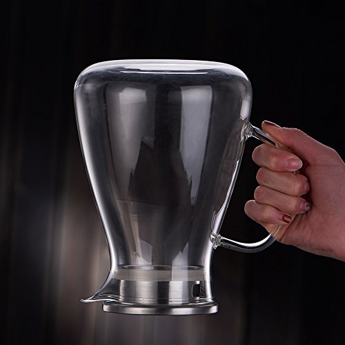 WarmCrystal, Large Glass Cold Teakettle, Pitcher and Carafe for Tea, Coffee, Lemonade and Ice Teapot (55 oz)