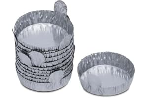 Cole-Parmer 57 mm Aluminum Crimpled-Walled Weighing Dishes with Tab, 60 ml, 1000/Cs