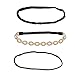 Lux Accessories Lace Woven Black Stretch Headband Set Head Band (3pc)